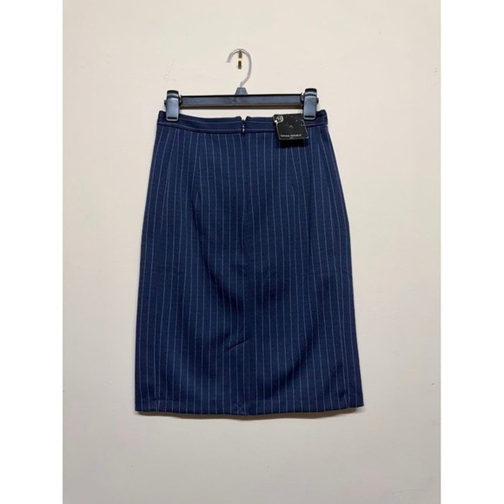 NWT Banana Republic Pinstripe Skirt Navy 4P Chic Pencil Career Workwear Midi