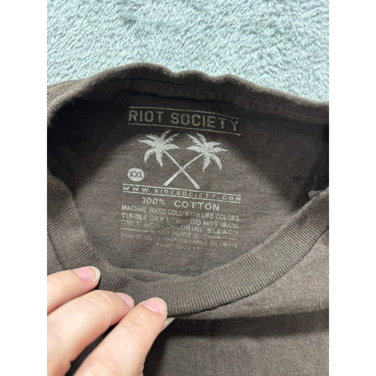 Riot Society T Shirt Men XXL Brown Skull Rose Graphic Cotton Short Sleeve