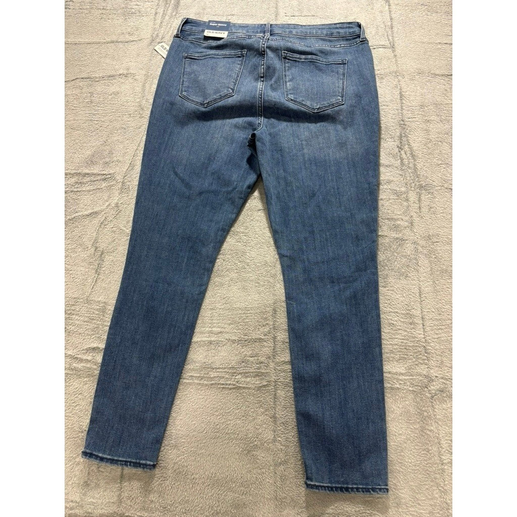 NWT Old Navy Jeans Women 16 High Rise Super Skinny Blue Denim Stretch Y2K Casual