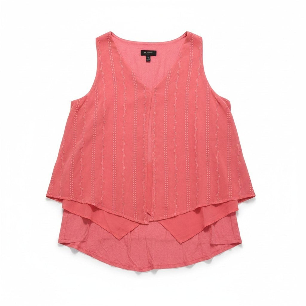 AB Studio XL Womens Pink Layered Sleeveless Blouse Boho Casual Top