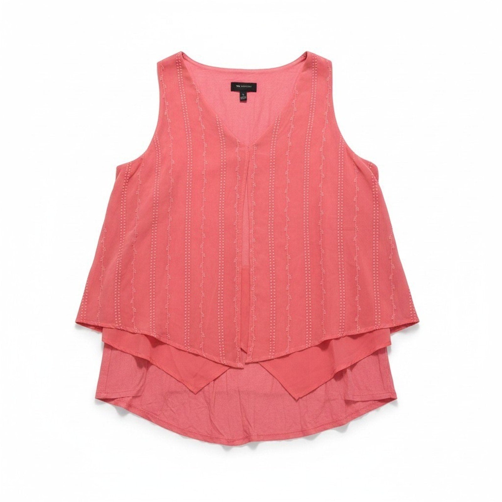 AB Studio XL Womens Pink Layered Sleeveless Blouse Boho Casual Top