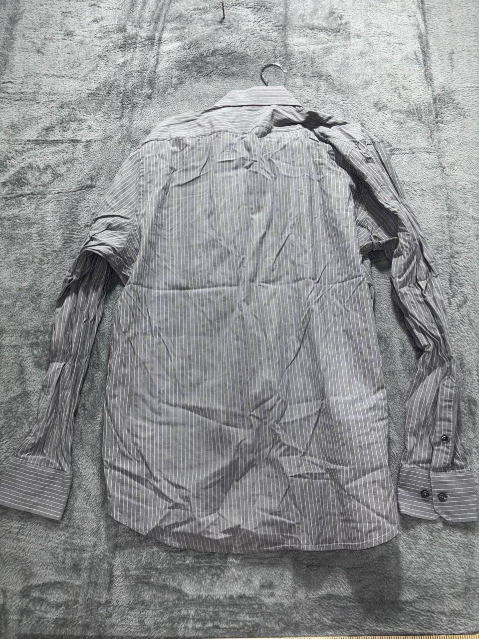 Express Men's Gray Striped Dress Shirt Size L, photo 6 of 9