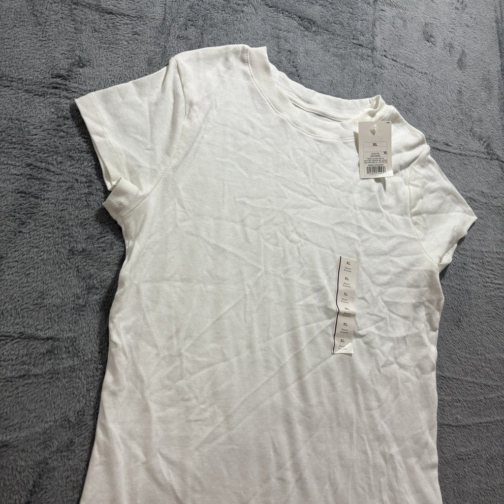 A New Day XL White Short Sleeve T-Shirt Womens Casual Relaxed Fit Cozy Basic