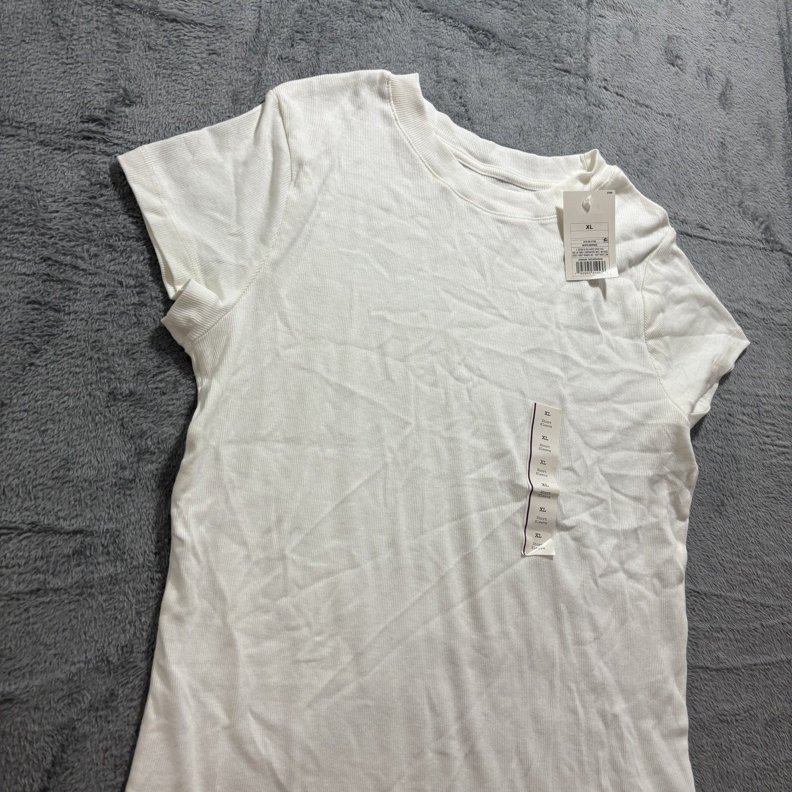 A New Day XL White Short Sleeve T-Shirt Womens Casual Relaxed Fit Cozy Basic