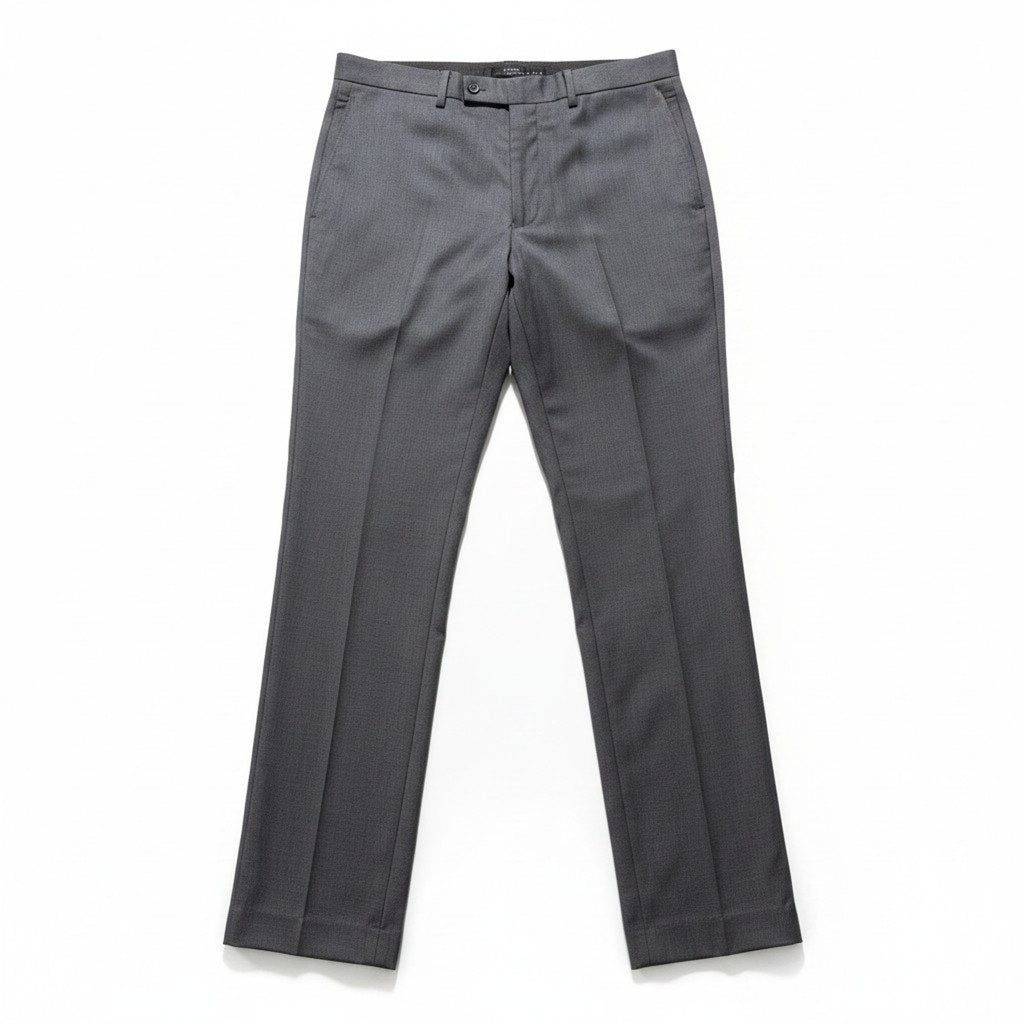 Gianco Ferro Mens 34x34 Gray Slim Fit Dress Pants Flat Front Preppy Career Wool
