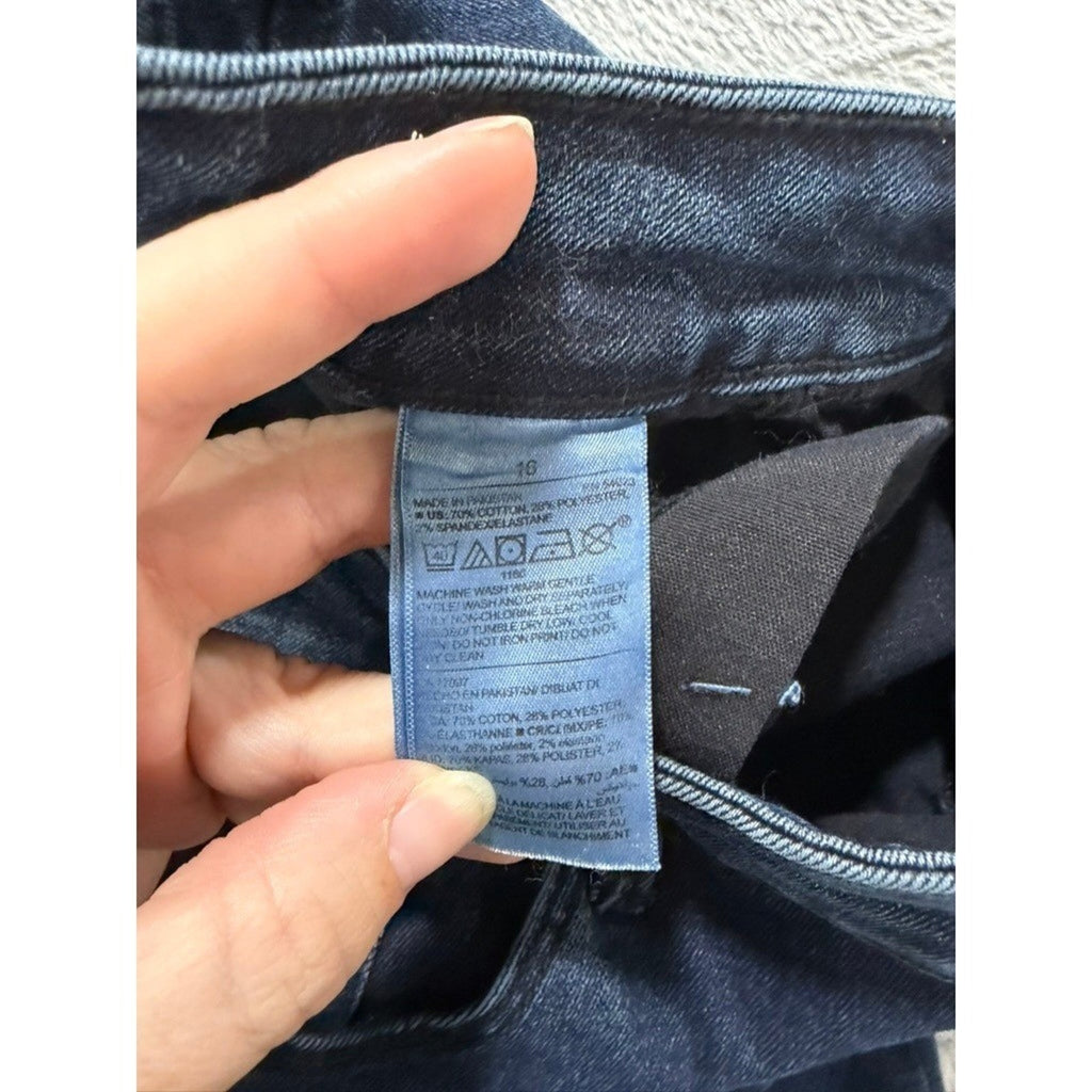 Old Navy Rockstar Super Skinny Mid-Rise Dark Wash Denim Jeans Womens 16