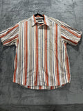 Lerros Men's Red Blue Stripe Short Sleeve Shirt XL