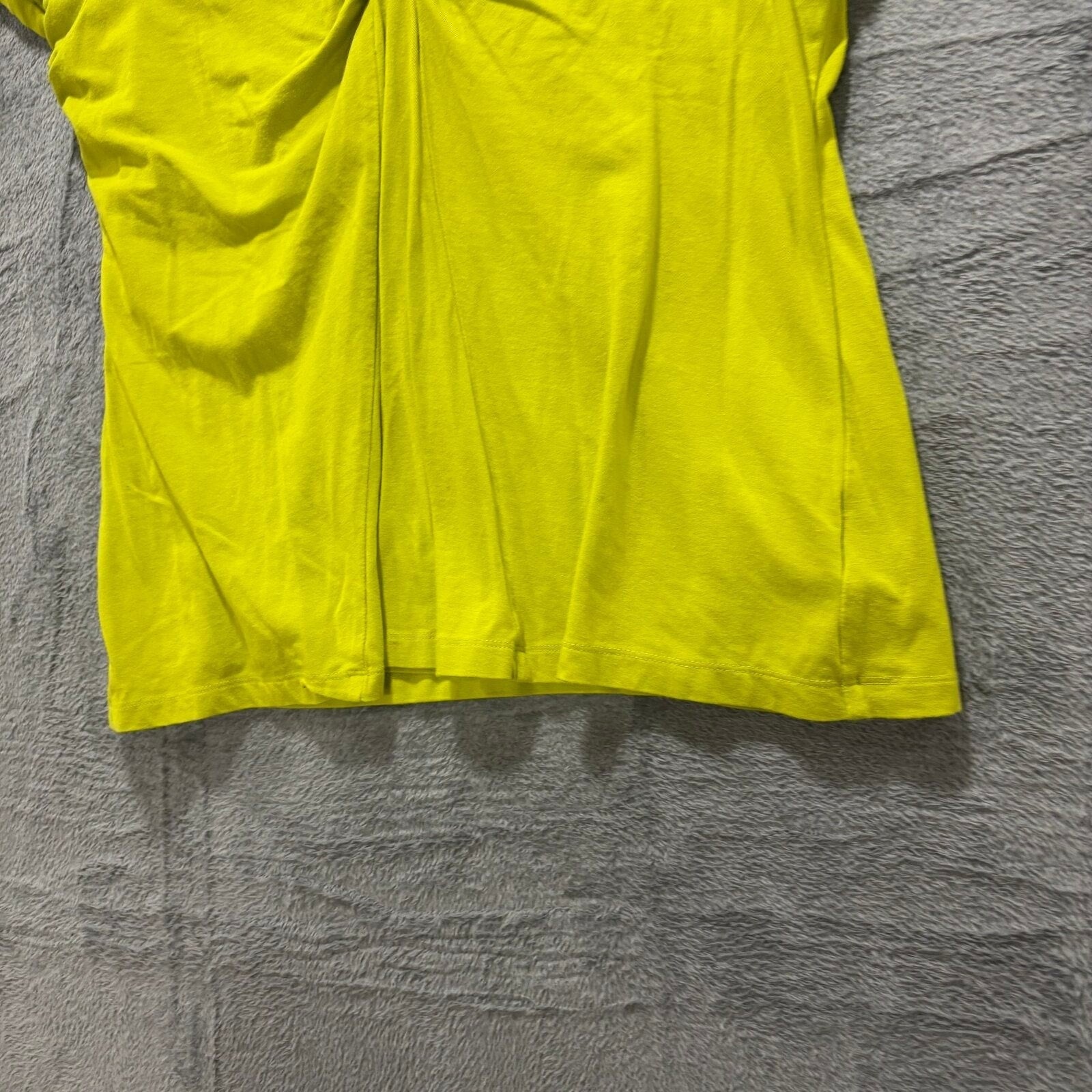 Liz Claiborne XL Womens Lime Green V-Neck Short Sleeve Top Casual Coastal