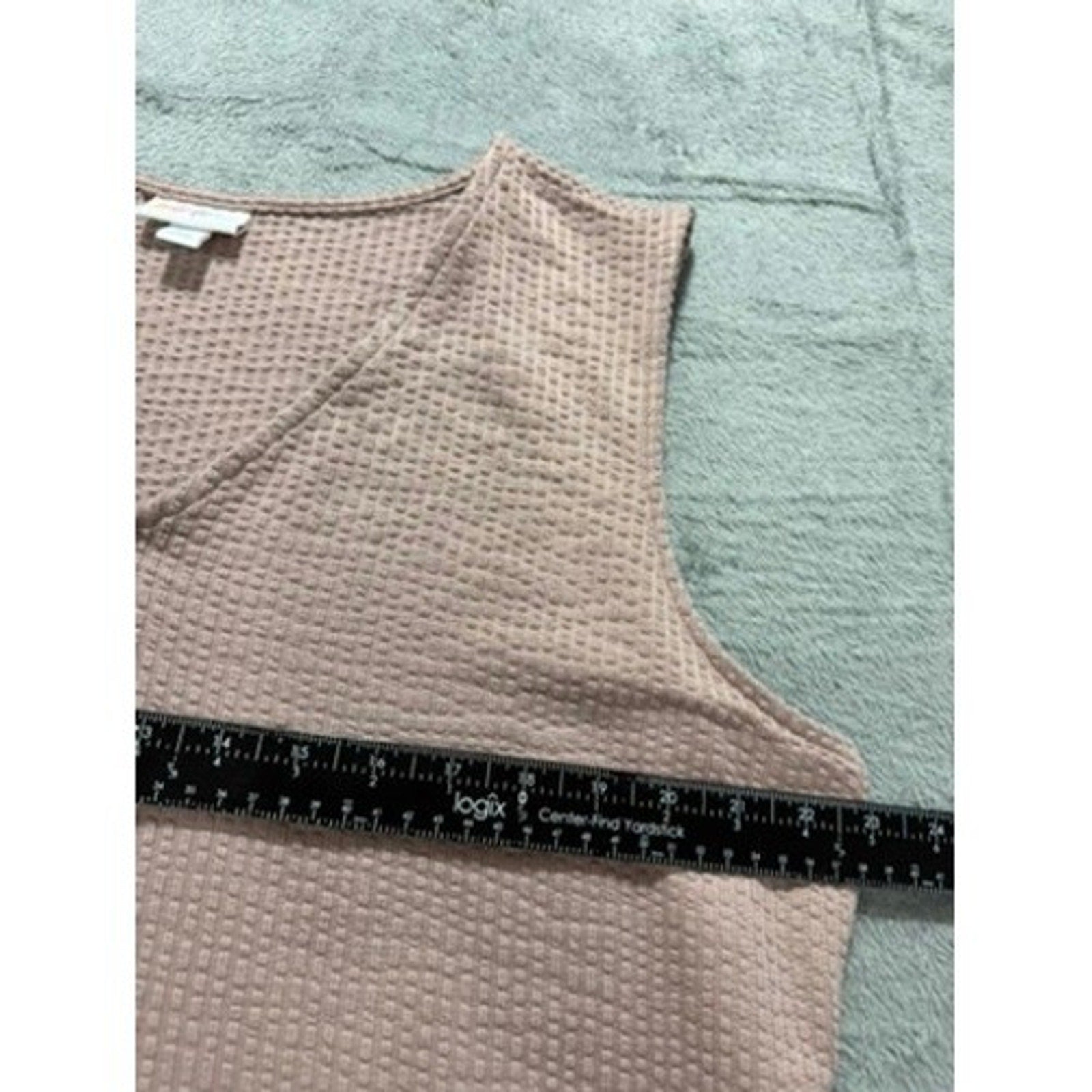 LuLaRoe Womens XL Dusty Rose Waffle Knit Sleeveless Half Zip V-Neck Top Casual