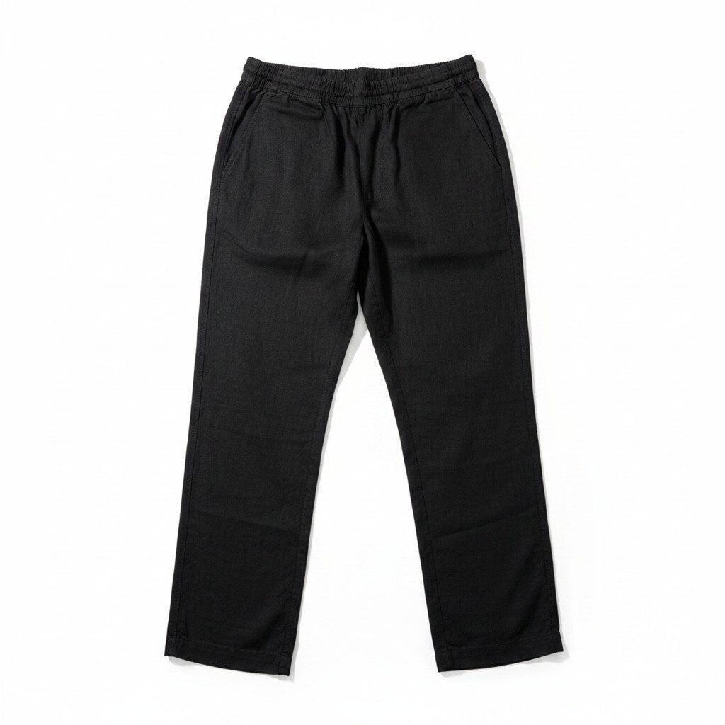 Old Navy L Tall Black Womens Linen Blend Pants Casual Boho Cozy Wide Leg