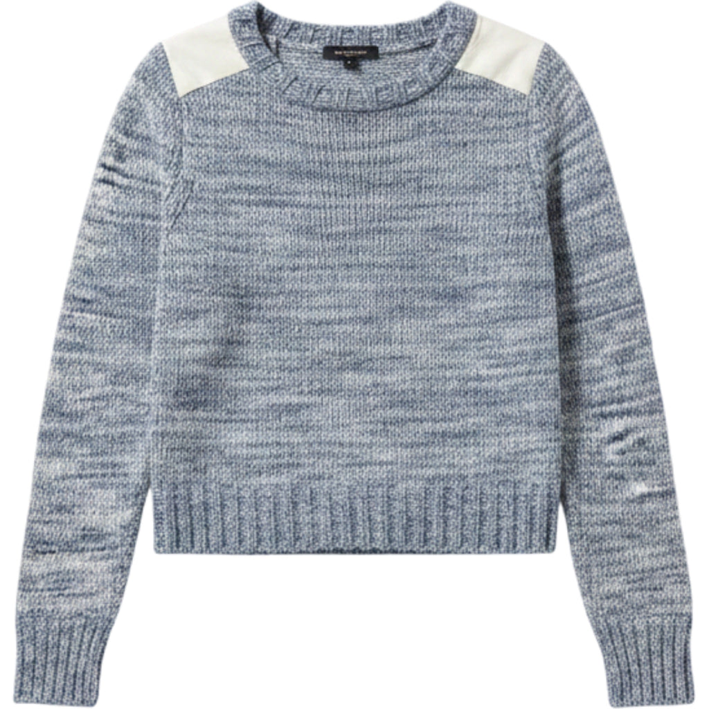 AS by DF Blue Marled Knit Sweater Womens Medium Cozy Modern Classic Pullover