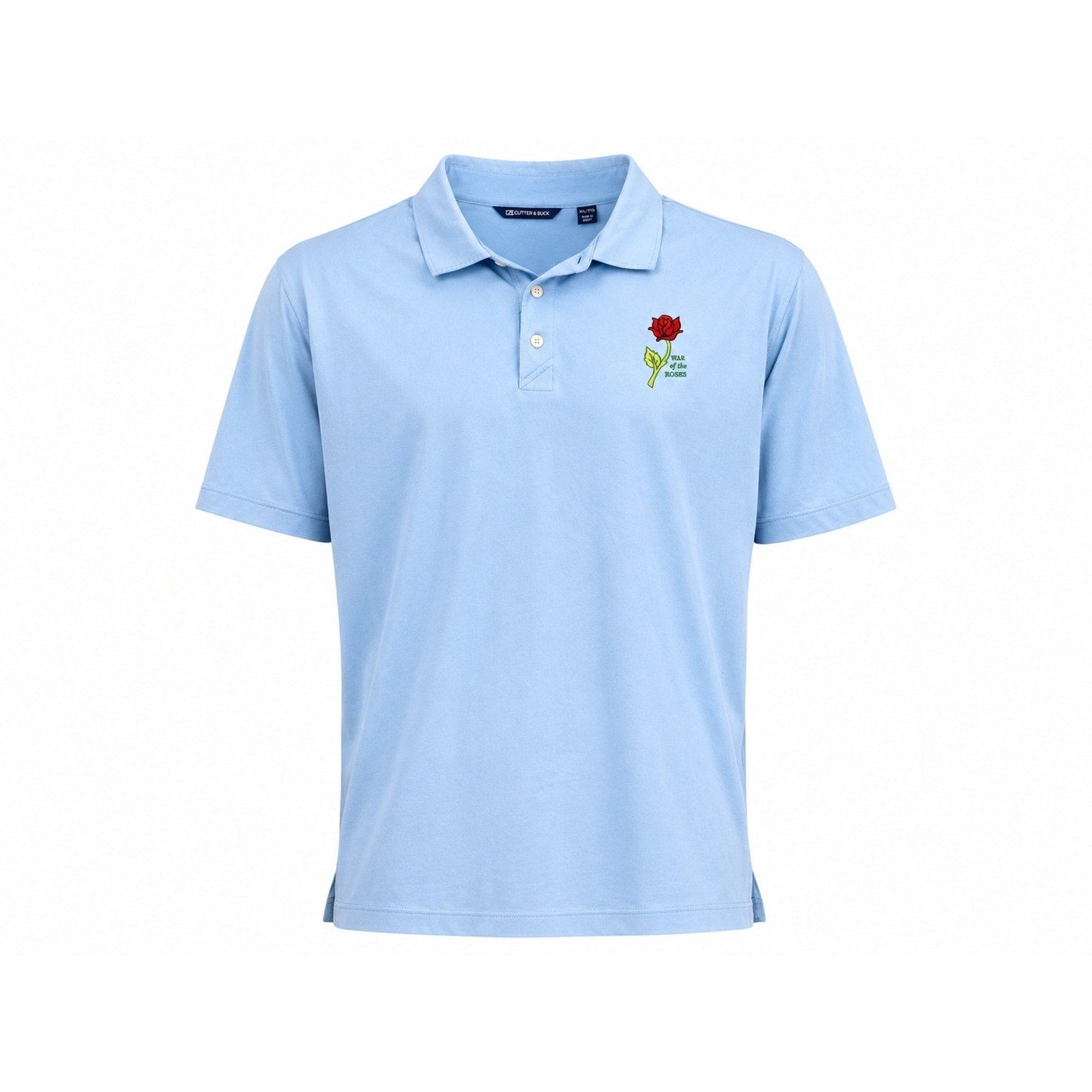 Cutter & Buck Mens XXL Light Blue War of the Roses Embroidered Polo Shirt