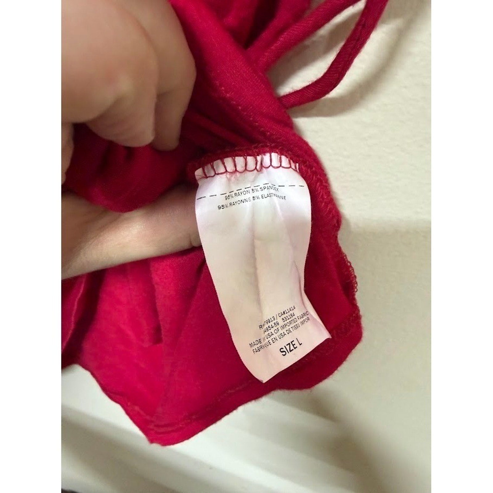 Motherhood Maternity L Red Tunic Top Flowy Babydoll Boho Lagenlook Chic Casual