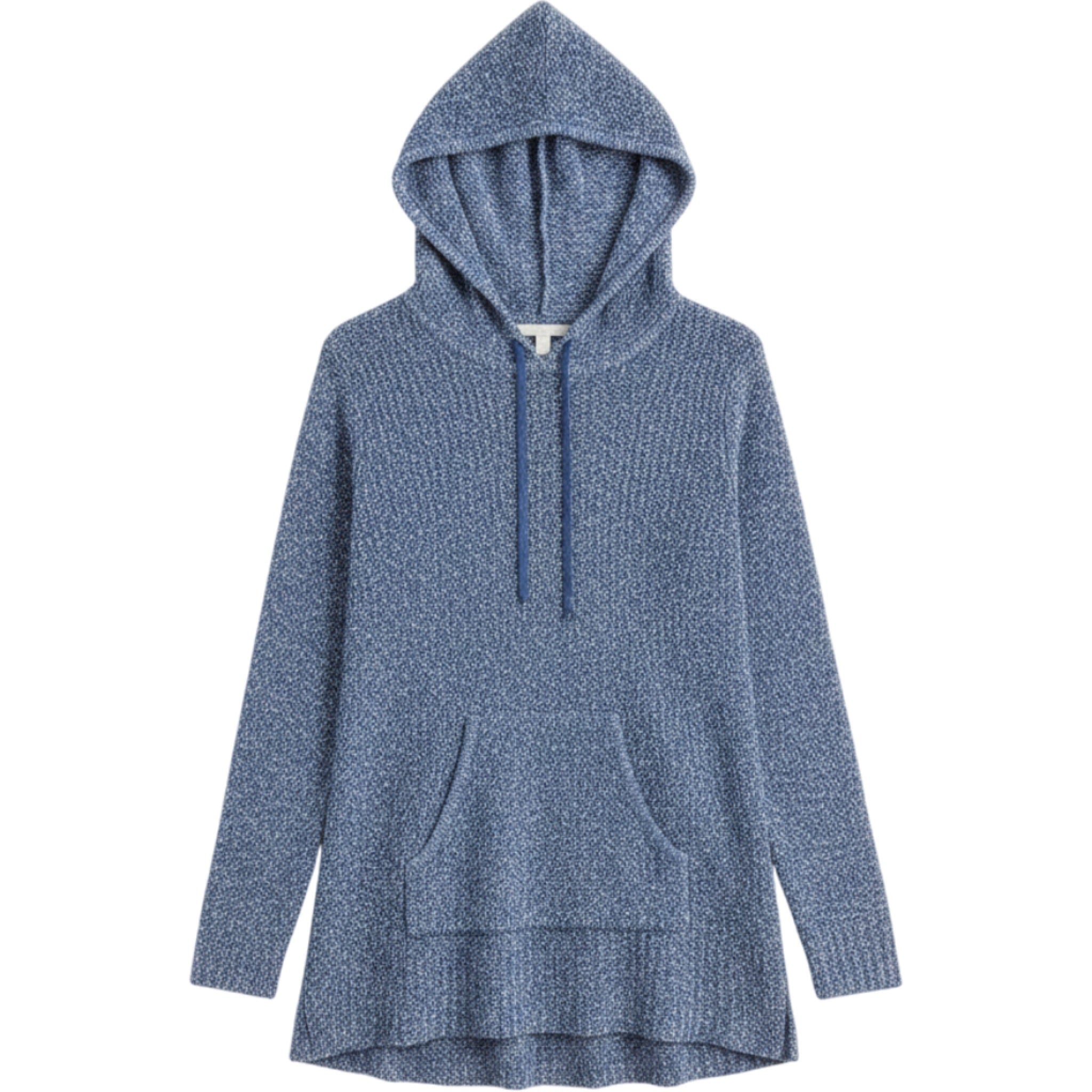 Woman Within Plus Size 18/20 Blue Marled Knit Hoodie Sweater Casual