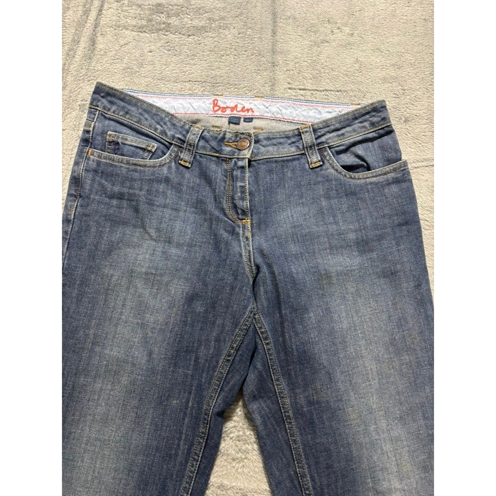Boden Jeans Womens 12L Blue Straight Leg Mid Rise Stretch Denim Classic