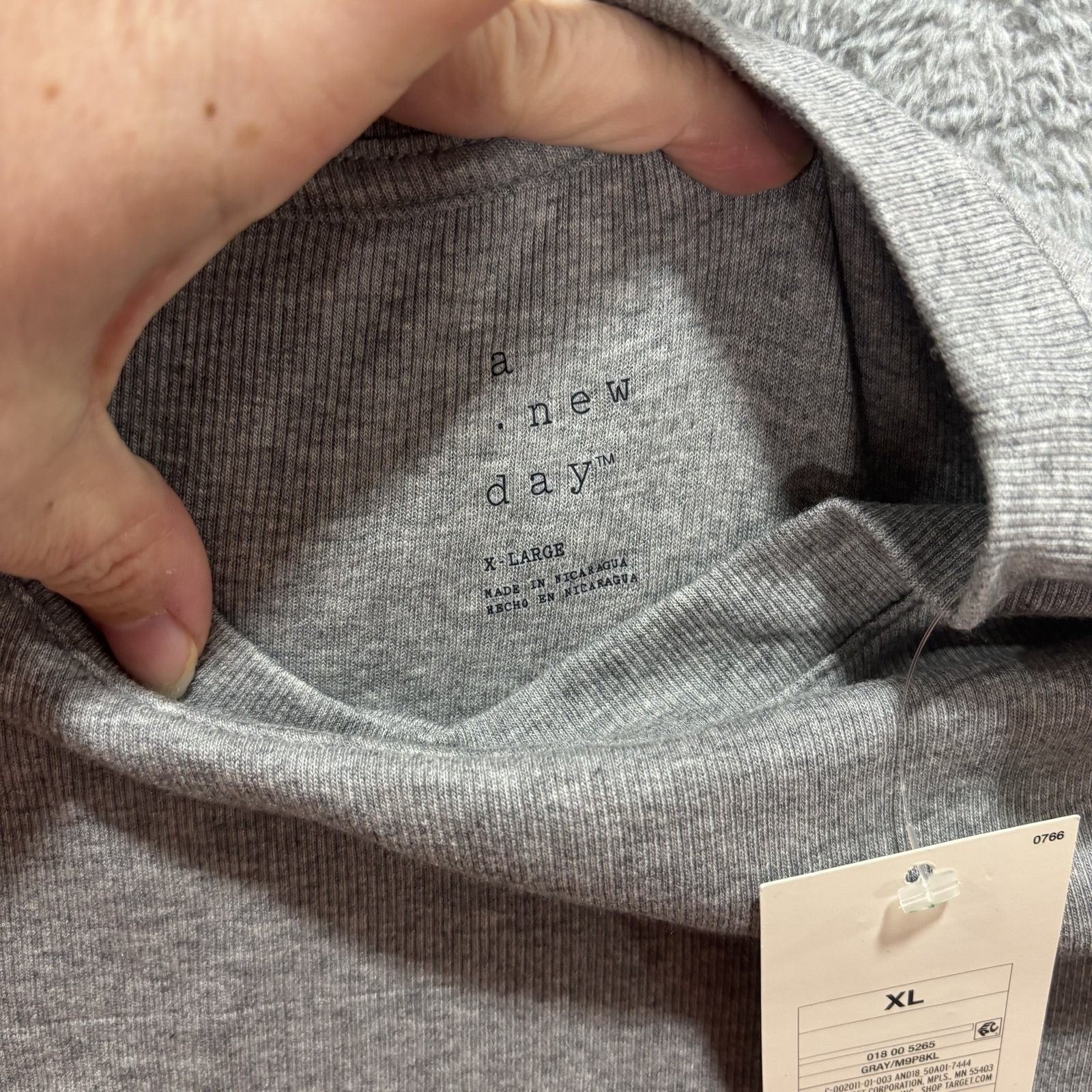 A New Day XL Gray Short Sleeve Ribbed T-Shirt Womens Casual Minimalist Basic