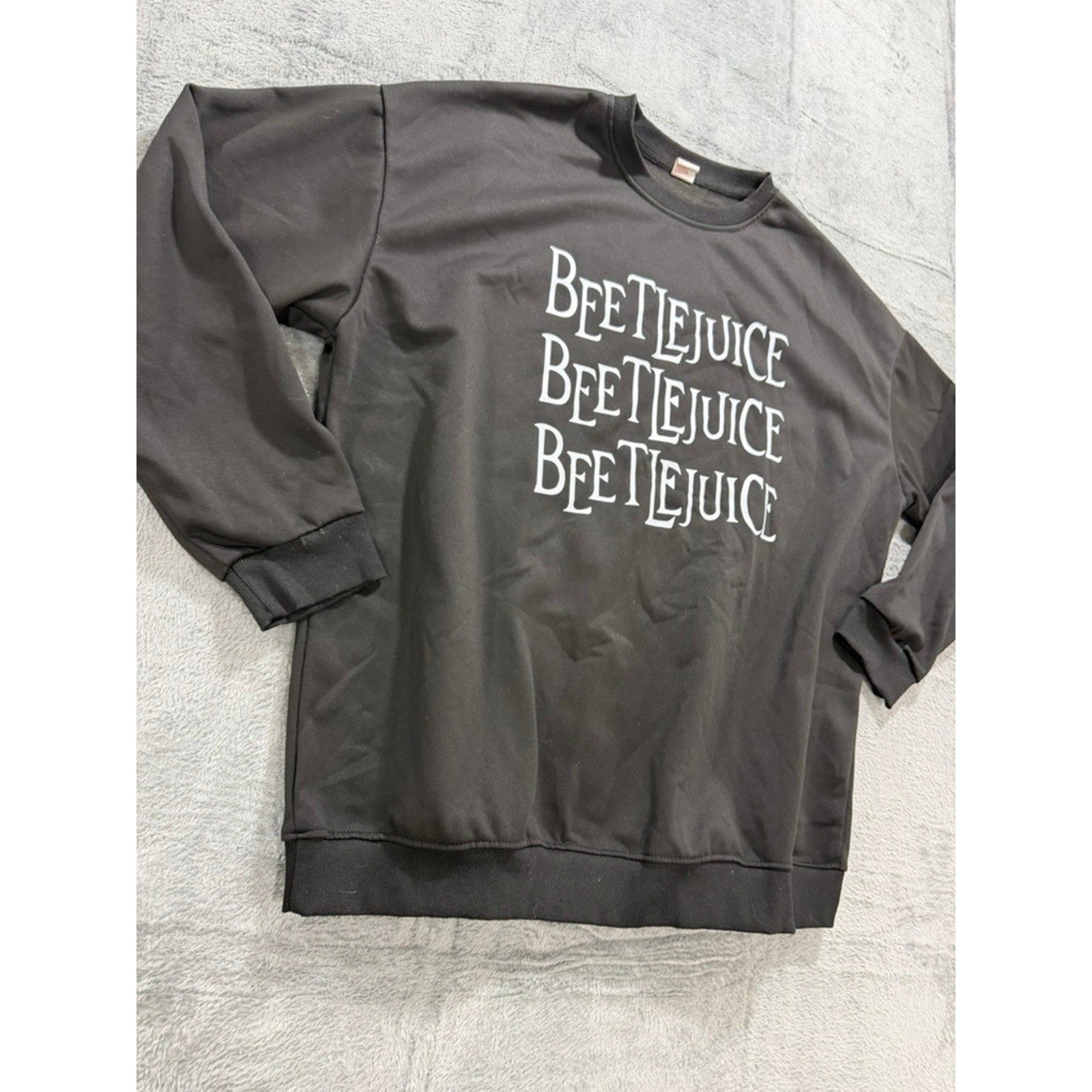 Beetlejuice Halloween Classic Cozy Black Graphic Sweatshirt 2XL Movie Pullover