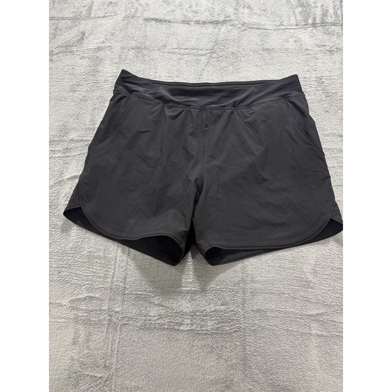 Lands End 16 Black Womens Athletic Shorts Casual Workout Running Gym Athleisure