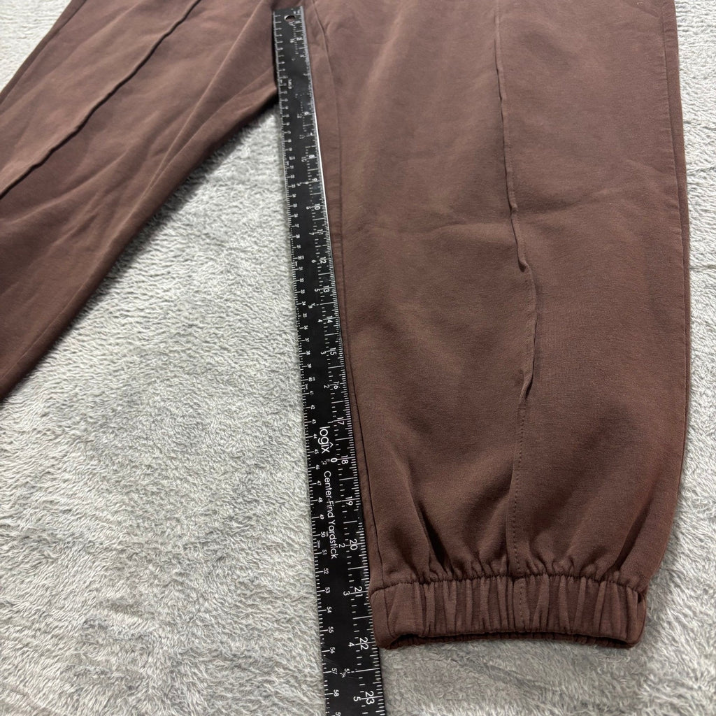 Womens XL Brown Jogger Sweatpants Relaxed Crop Drawstring Athleisure Lounge