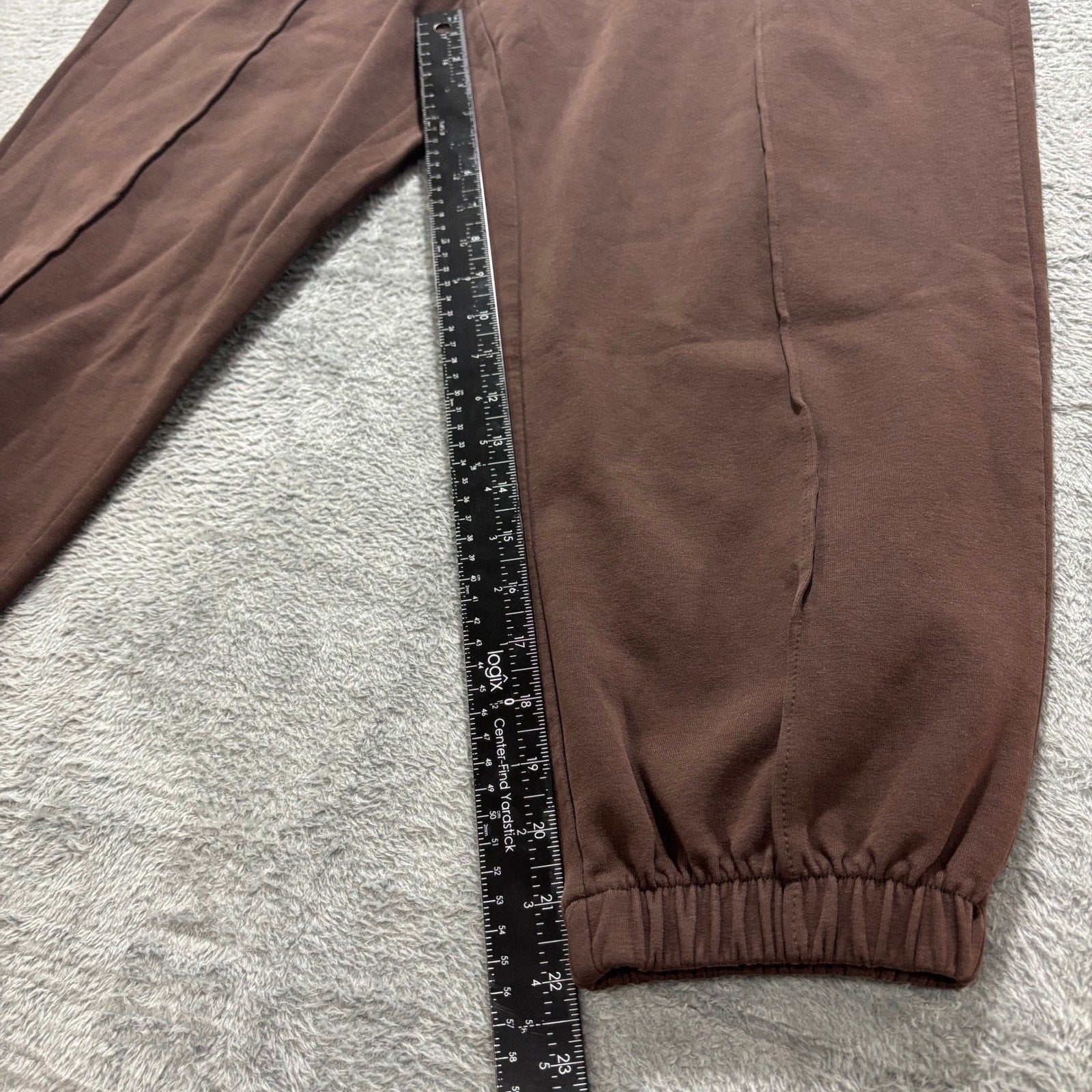 Womens XL Brown Jogger Sweatpants Relaxed Crop Drawstring Athleisure Lounge