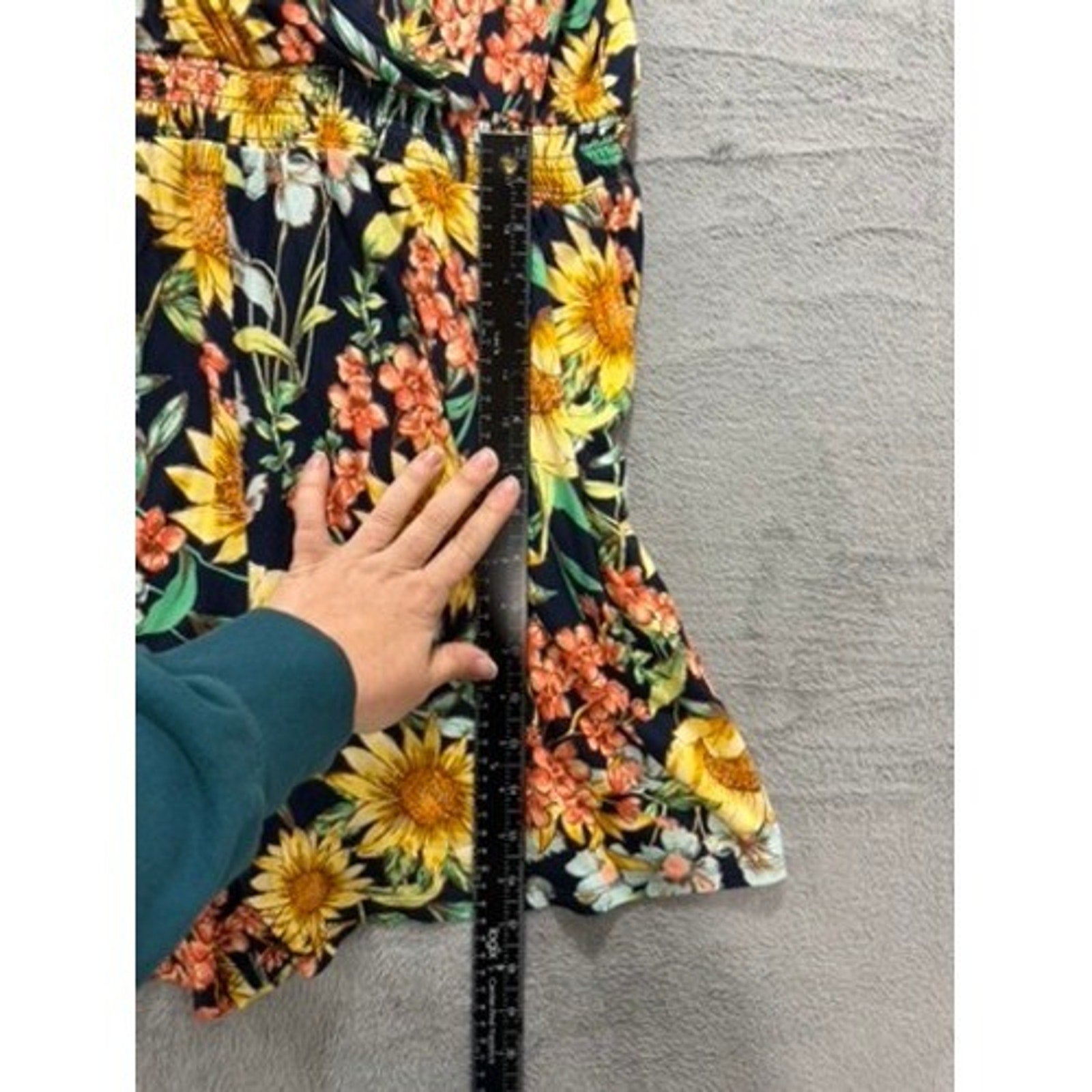 Maurices 24/7 Sunflower Floral Romper Sleeveless Smocked Waist Plus 1X NWT Boho