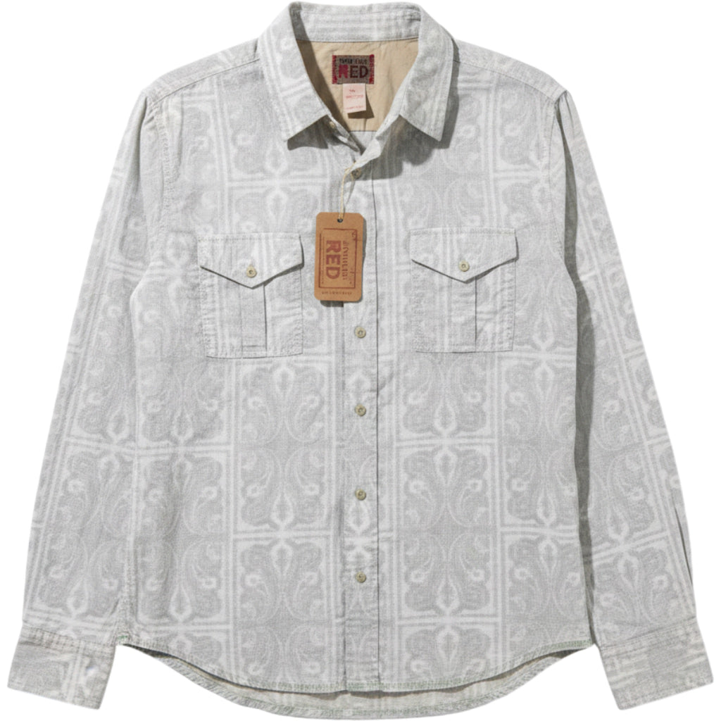 Vintage Red Button Down Shirt Large Boho Western Paisley Cotton NWT Casual