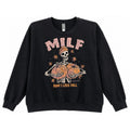 Cotton Heritage MILF Man I Love Fall Skeleton Pumpkin Sweatshirt Black 2XL