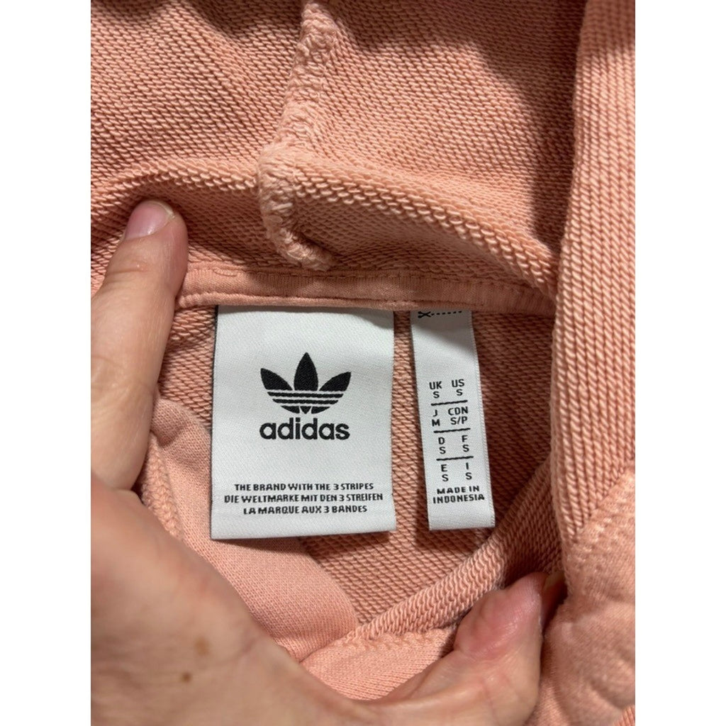 Adidas Womens S Pink Pullover Hoodie Athleisure Casual Cozy Trefoil Logo Sporty
