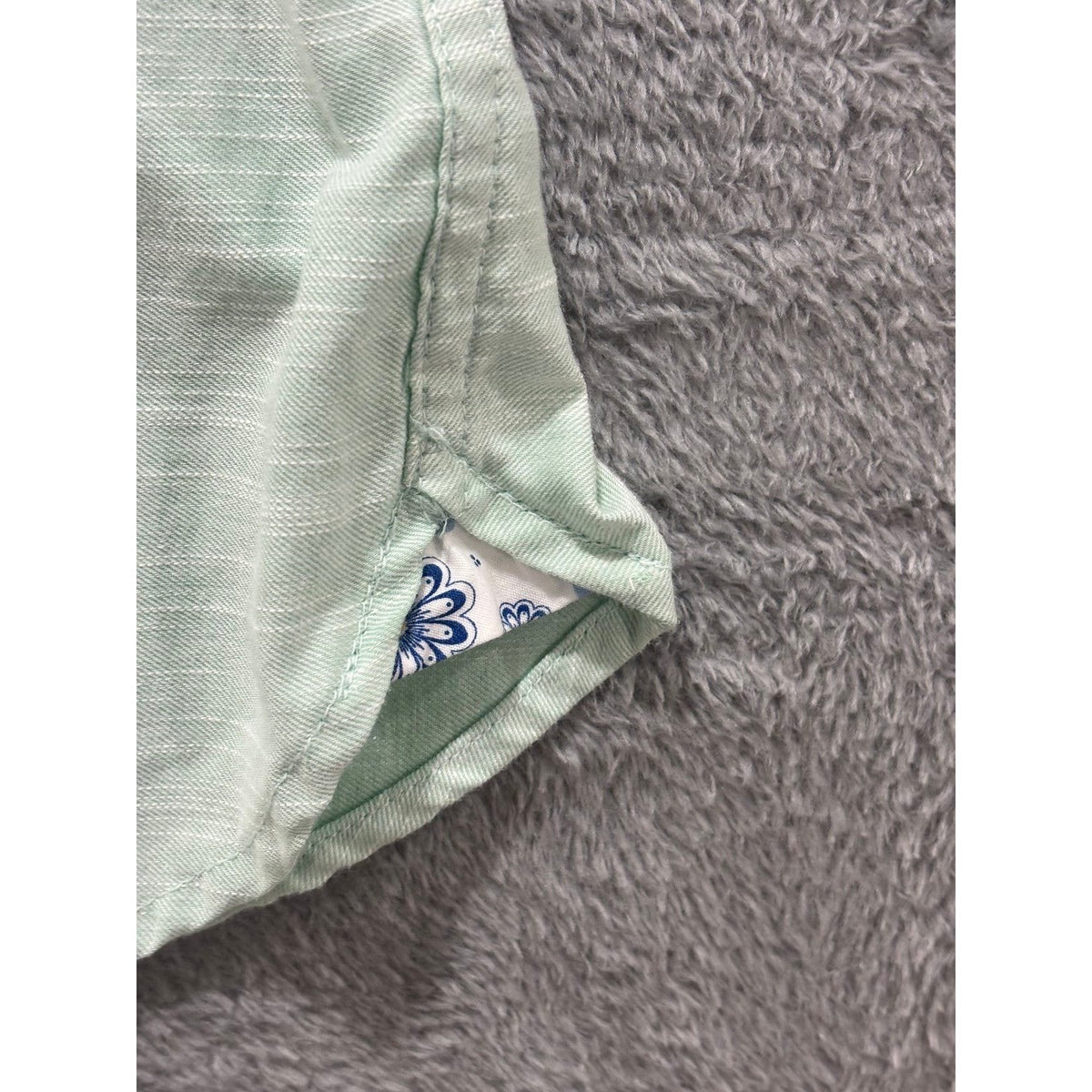 Denim & Flower L Mint Green Short Sleeve Button Down Shirt Casual Preppy Mens