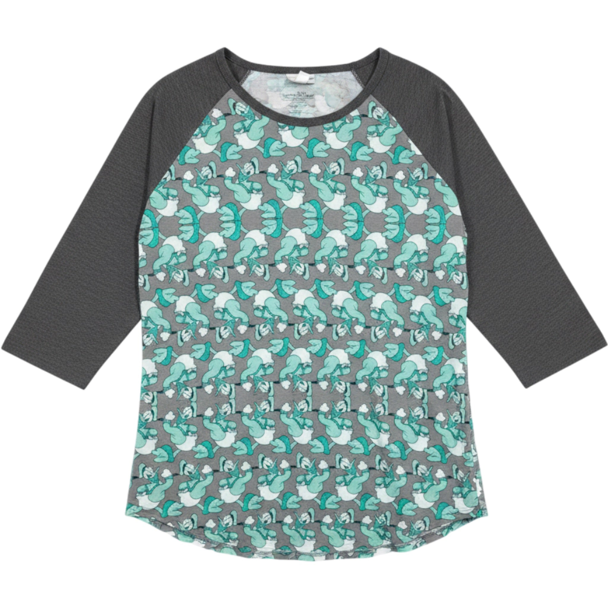 LuLaRoe Disney Donald Duck Raglan 2XL Graphic Tunic Top Plus Size Relaxed Casual