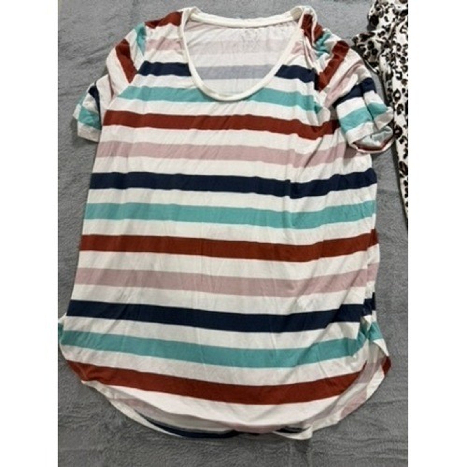 Maurices 24/7 Womens Plus XXL XL Casual Top Bundle Navy Stripe Leopard 3pc Lot