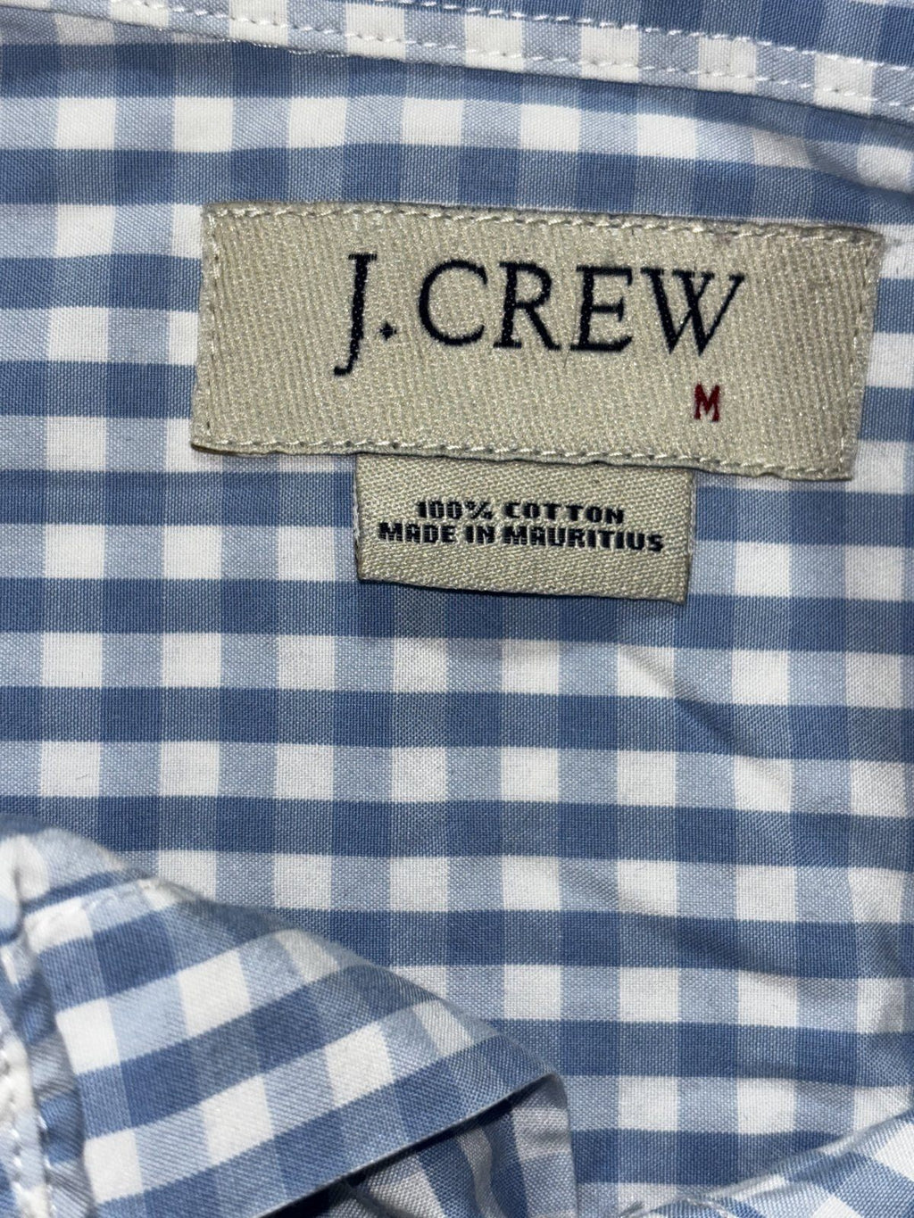 J.Crew Men's Blue White Gingham Check Shirt Size M, photo 8 of 8