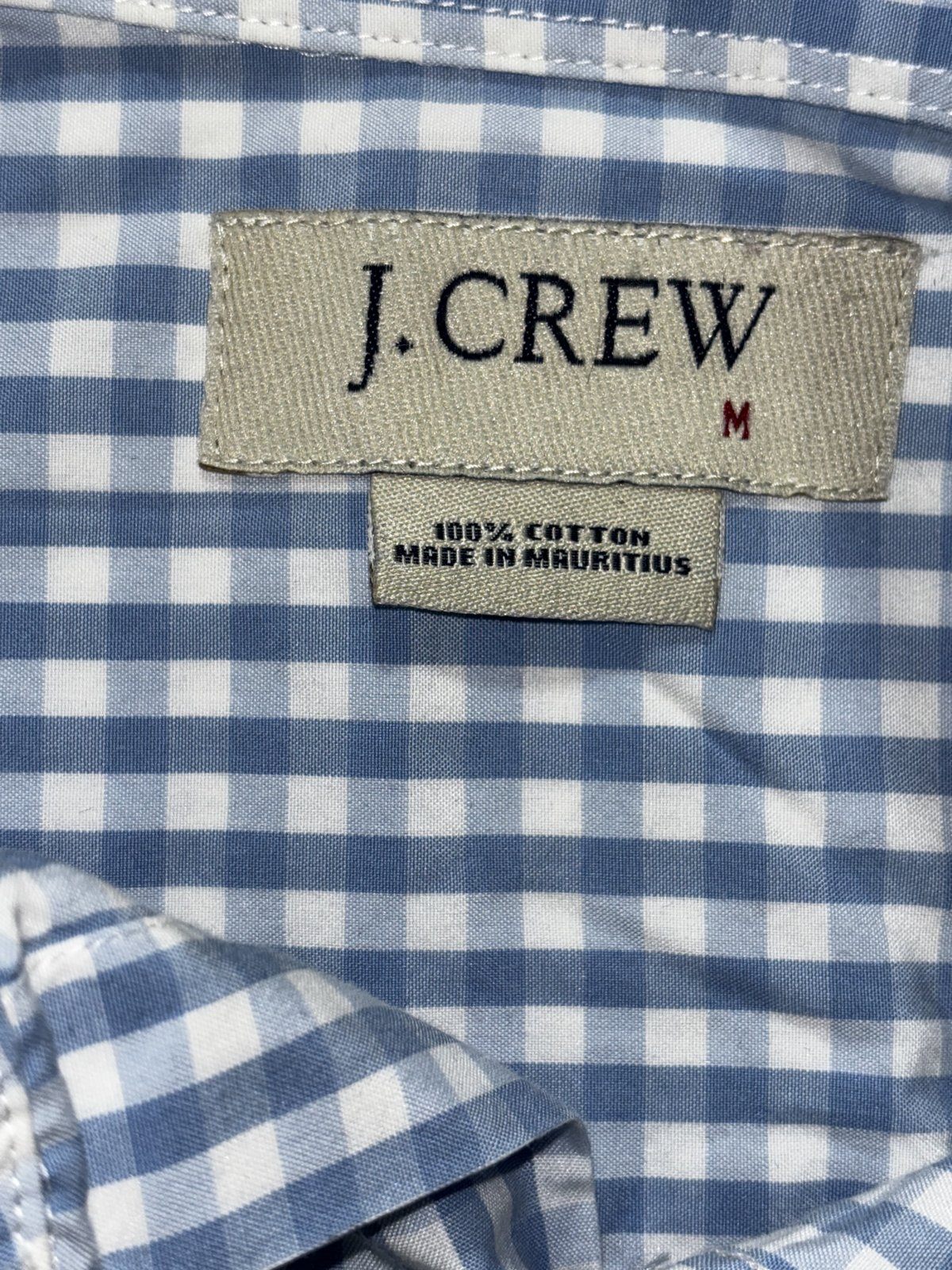 J.Crew Men's Blue White Gingham Check Shirt Size M, photo 8 of 8