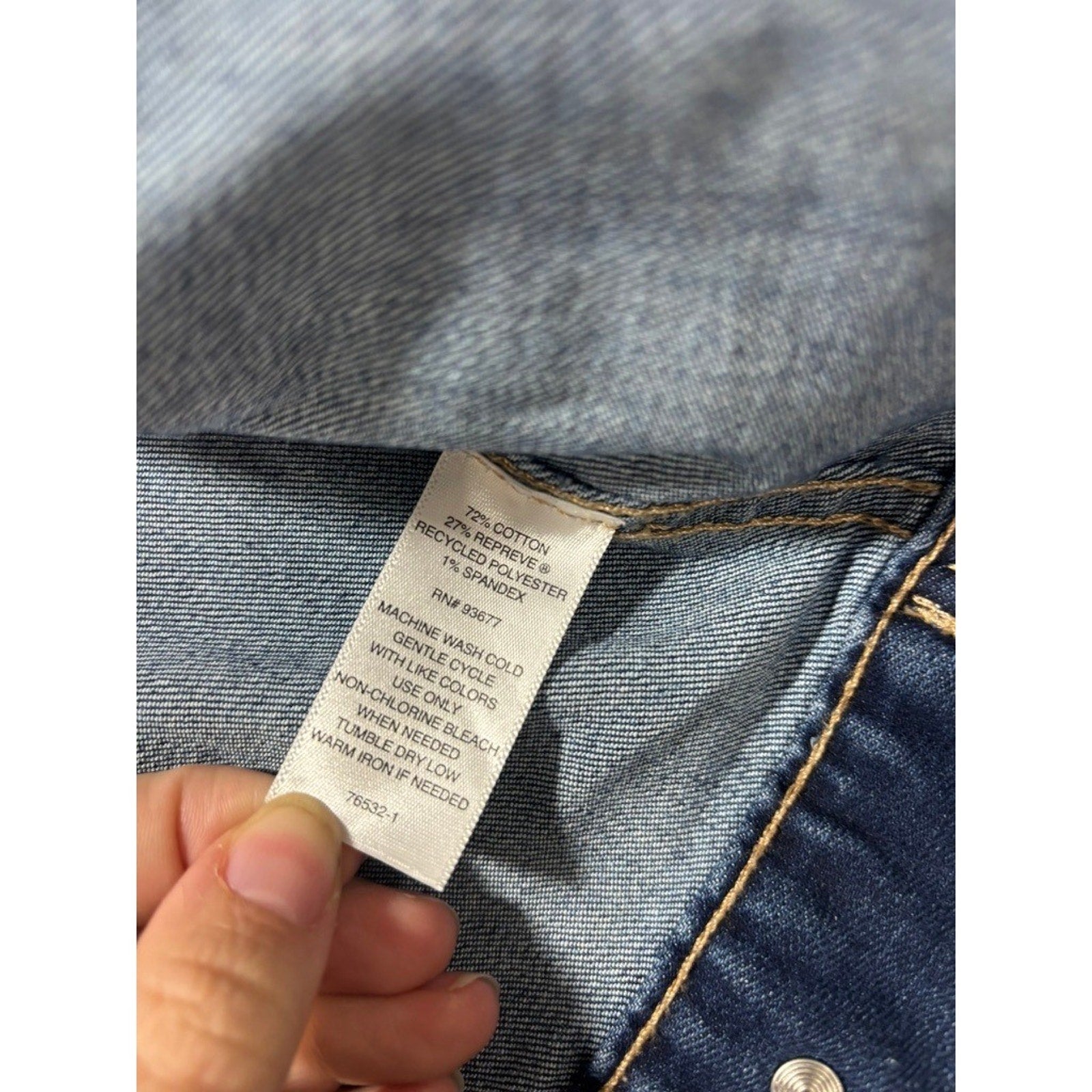 Liz Claiborne Womens XL Blue Denim Trucker Jacket Stretch Medium Wash Button Up