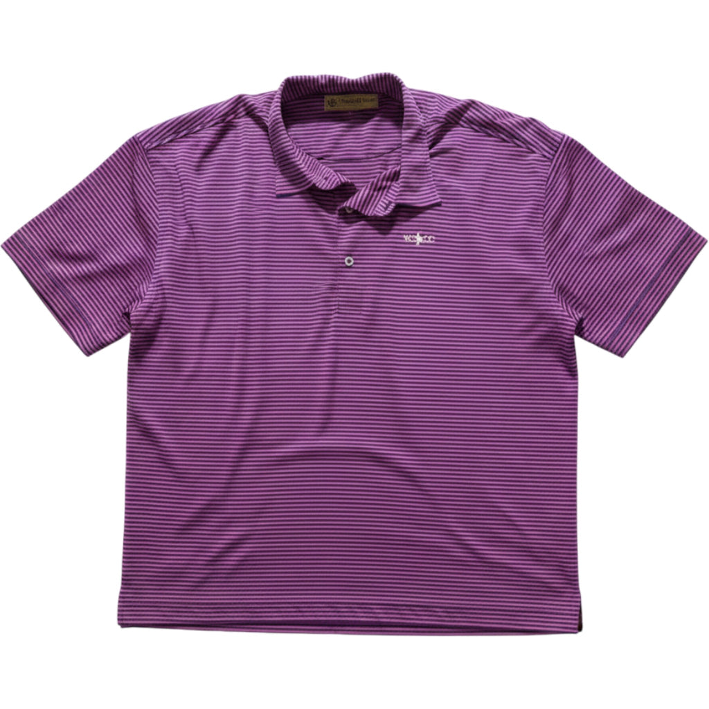 Donald Ross Golf Polo Shirt Mens XXL Pink Blue Striped Performance Stretch