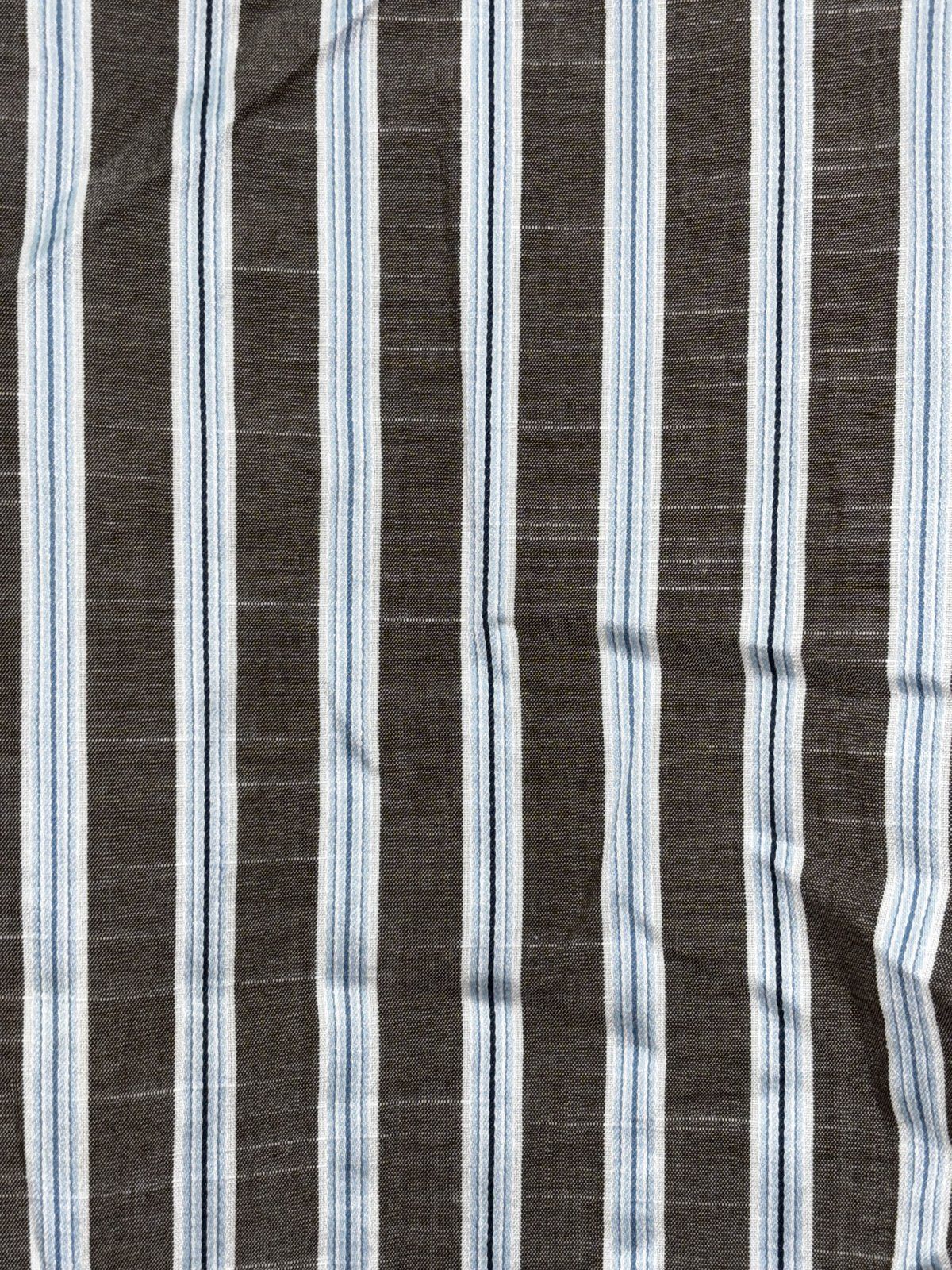Johnston & Murphy Men's Brown Blue Stripe Shirt XL, photo 5 of 9