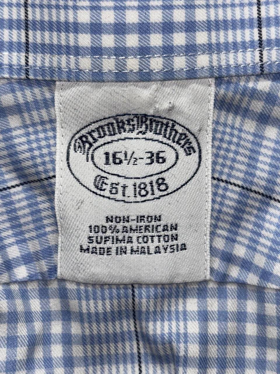 Brooks Brothers Men's Blue Plaid Shirt 16 1/2-36, photo 8 of 8