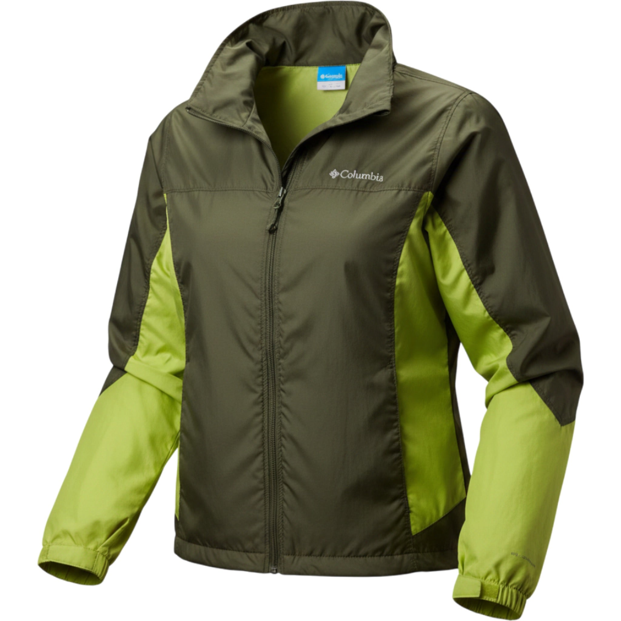 Columbia Windbreaker Jacket Mens M Green Full Zip Hooded Lightweight