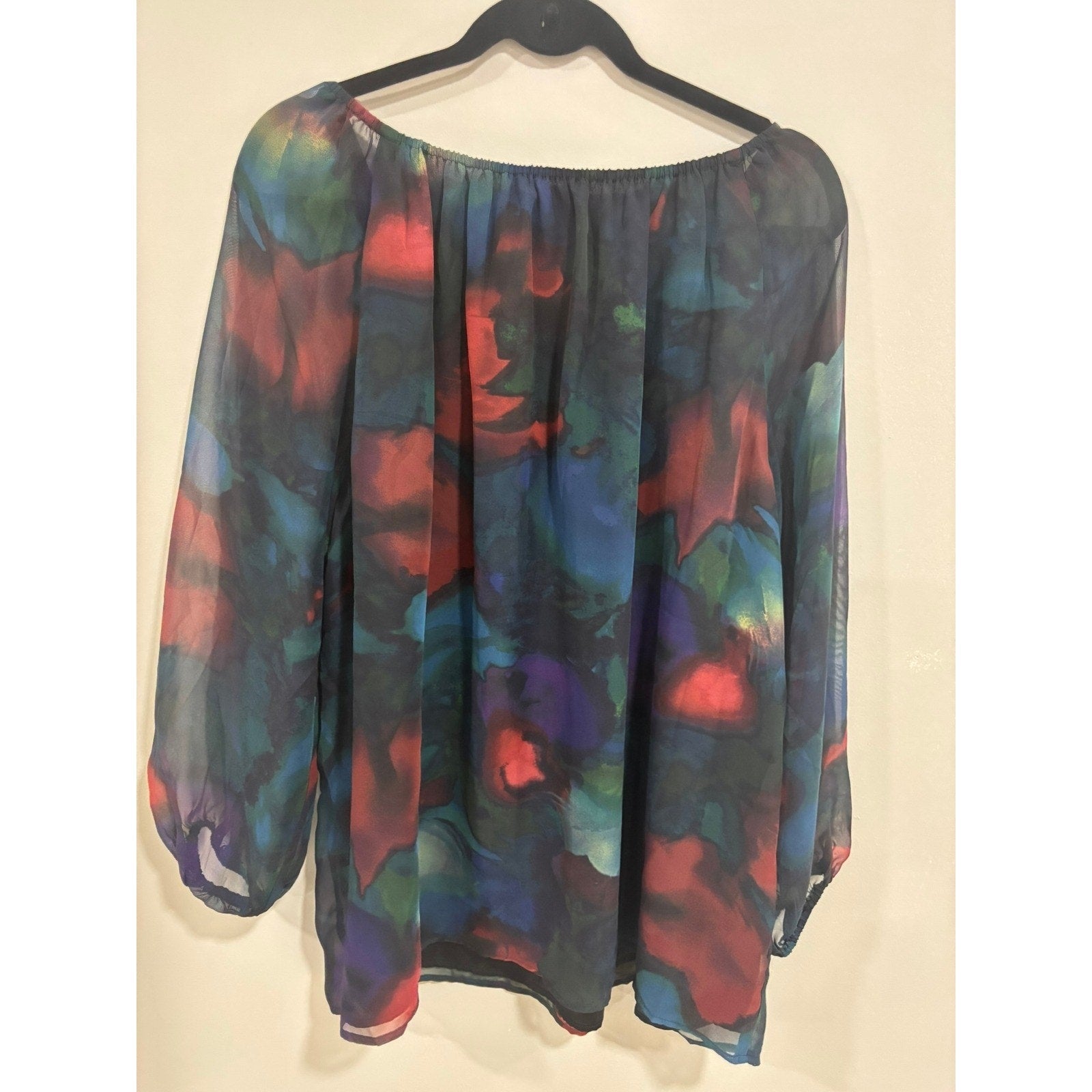 Philosophy 1X Sheer Abstract Blouse Whimsigoth Dark Academia Top Moody Artsy