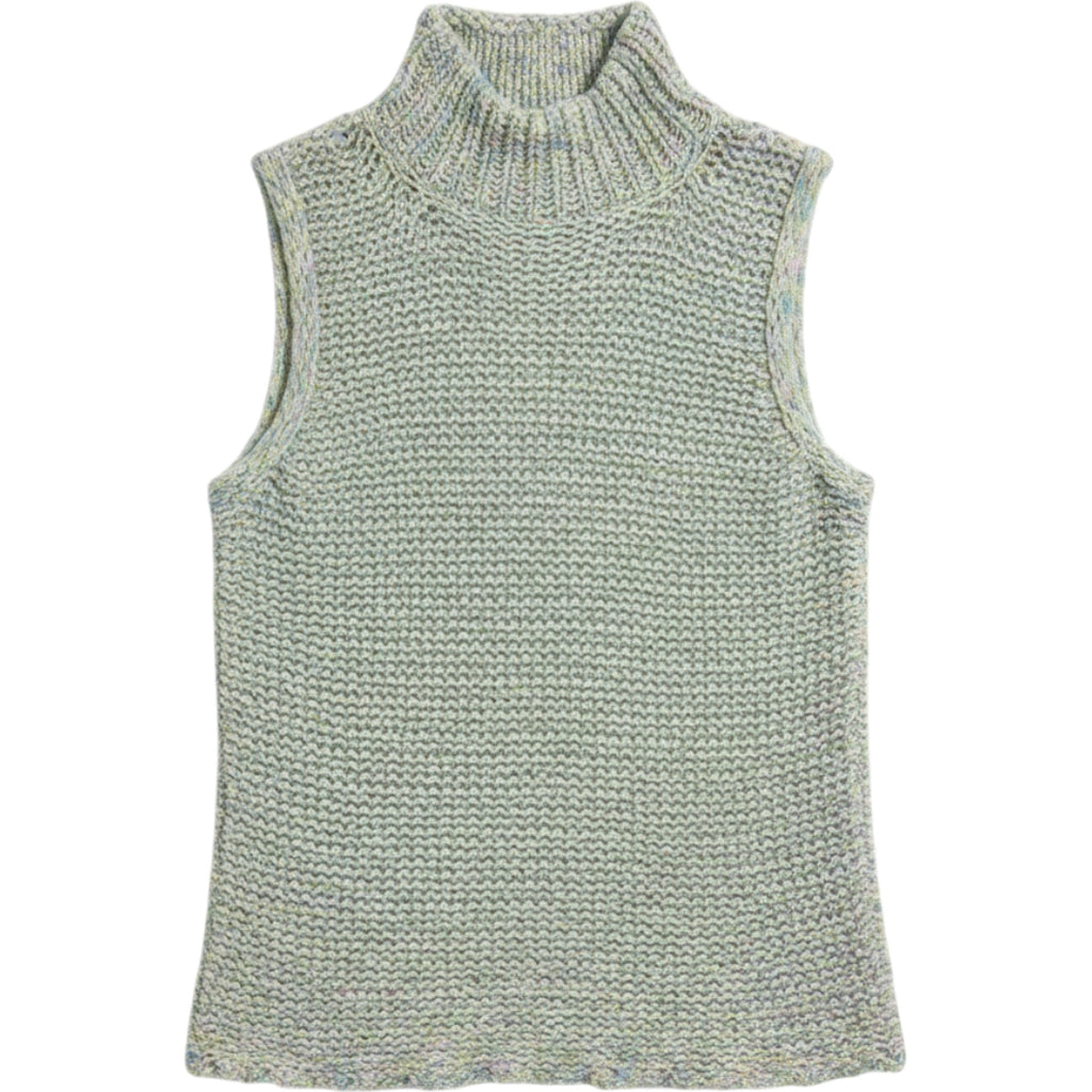 JH Collectibles Sleeveless Mock Neck Marled Knit Sweater Top Pastel M Y2k Spring