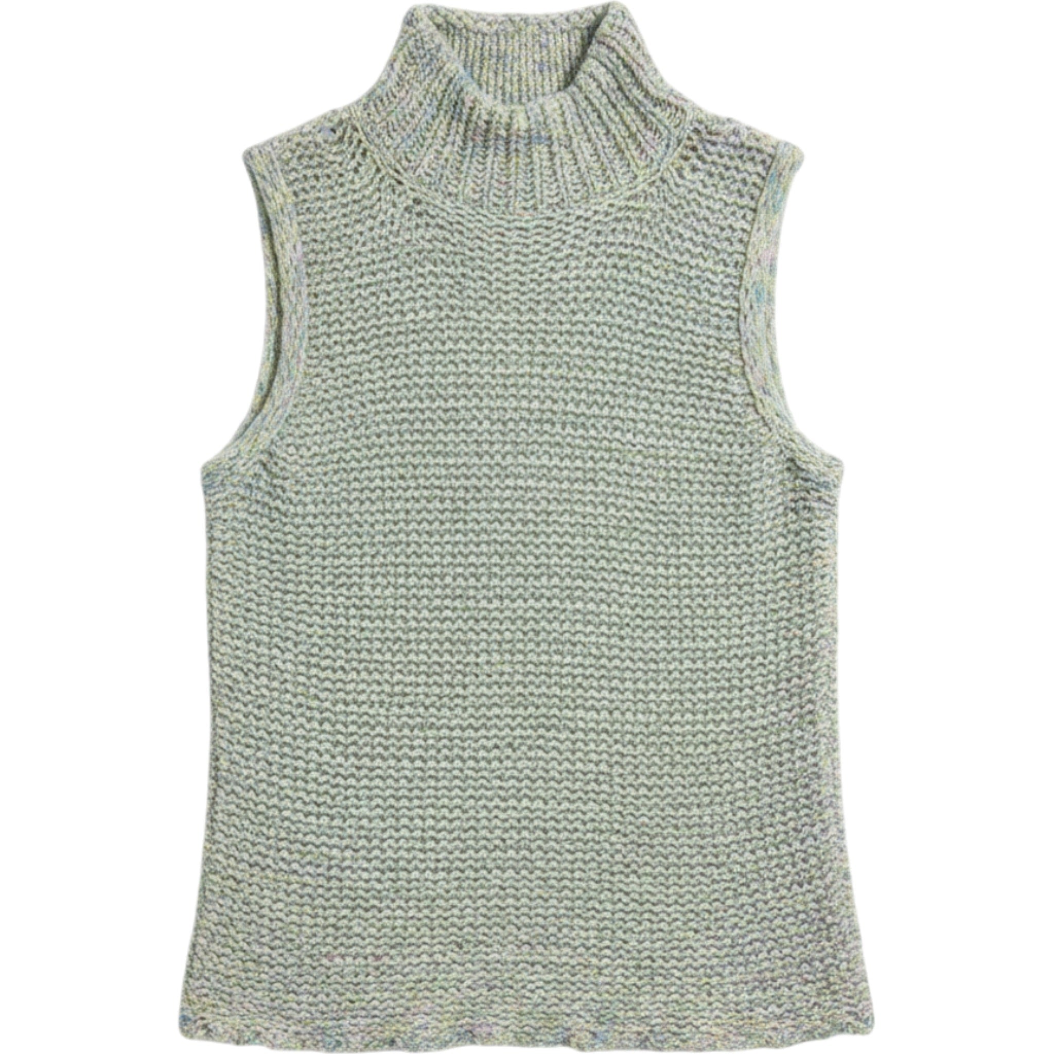 JH Collectibles Sleeveless Mock Neck Marled Knit Sweater Top Pastel M Y2k Spring