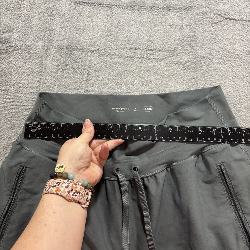 Old Navy Womens L Tall Gray Powersoft High-Rise Jogger Pants Athleisure Casual