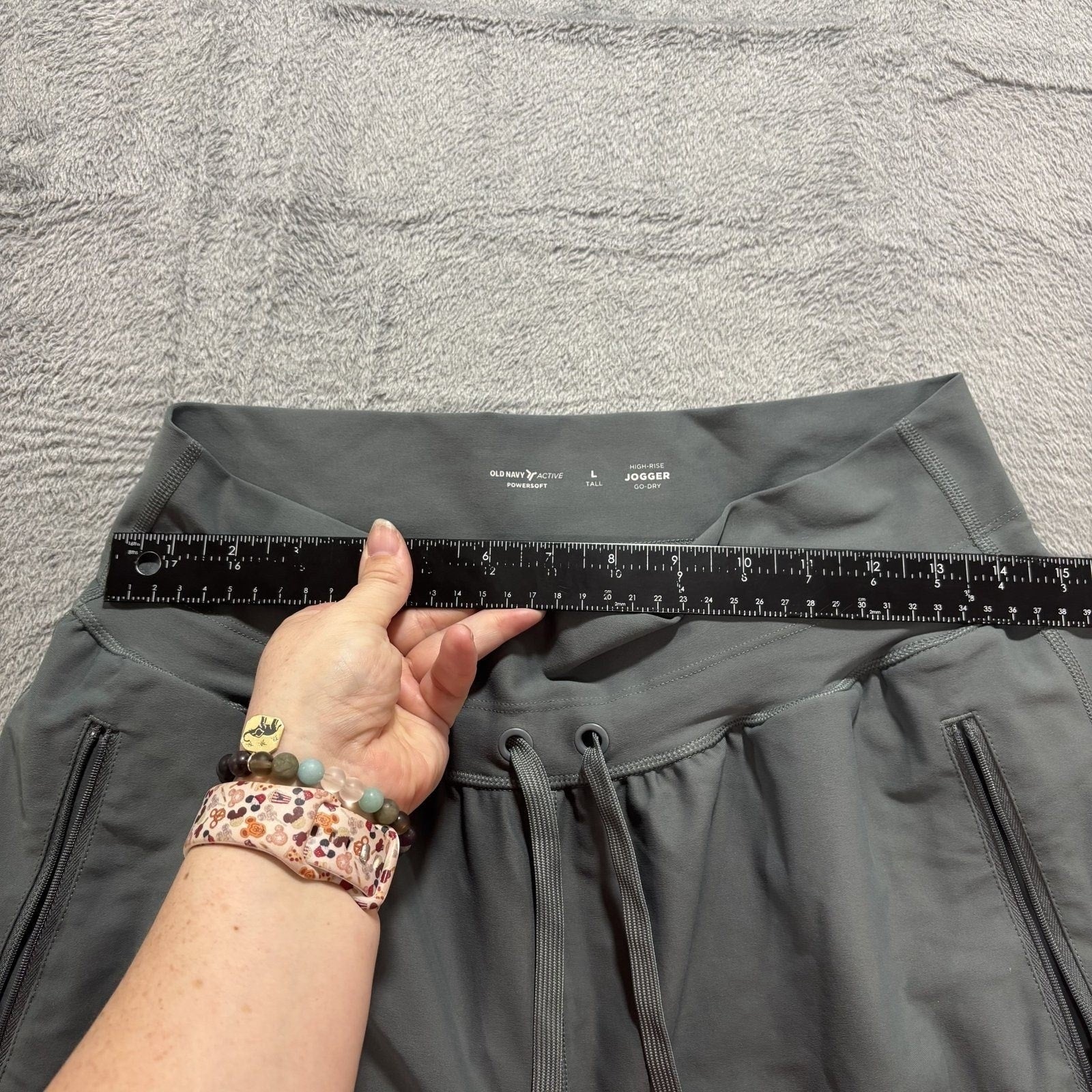 Old Navy Womens L Tall Gray Powersoft High-Rise Jogger Pants Athleisure Casual