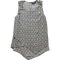 Rafaella Geometric Sleeveless Blouse Womens L Black White Career Tank Top
