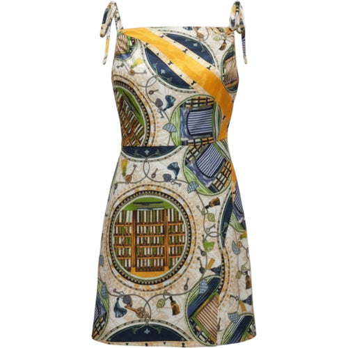 AKIRA Scarf Print Bodycon Mini Dress Womens S Y2K Tie Strap Party Dress