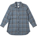 Simply Noelle Plaid Button Down Shirt L XL Gray Oversized Shacket Top Tunic
