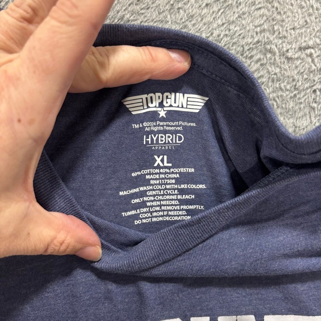 Top Gun XL Blue Graphic T-Shirt Womens Casual Vintage Movie Tee