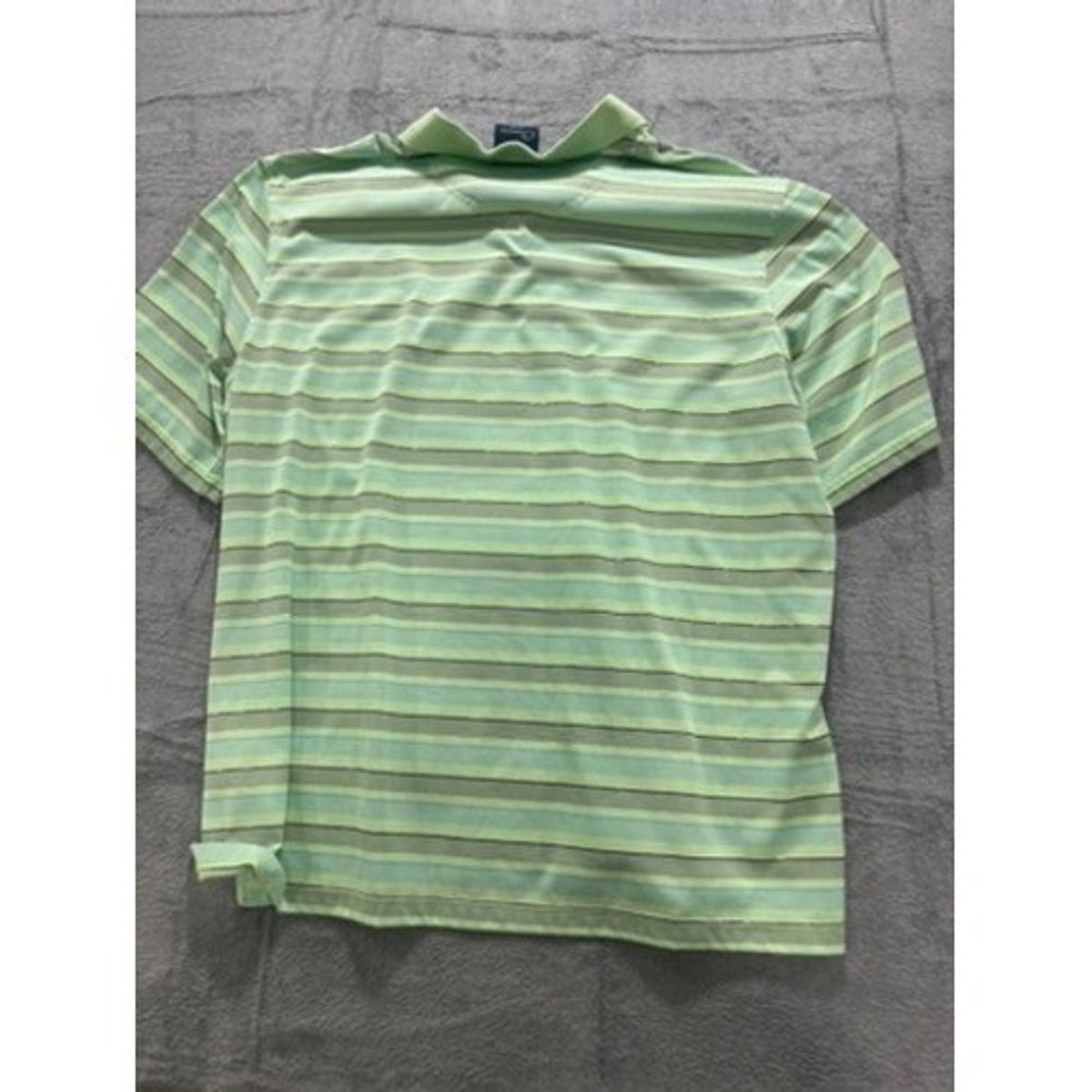 Cleveland Classics Golf Polo Shirt Mens XXLT Green Striped Performance Stretch