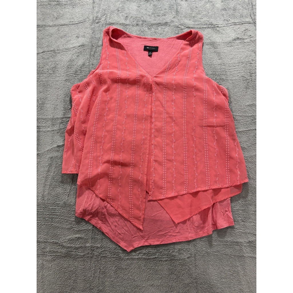 AB Studio XL Womens Pink Layered Sleeveless Blouse Boho Casual Top