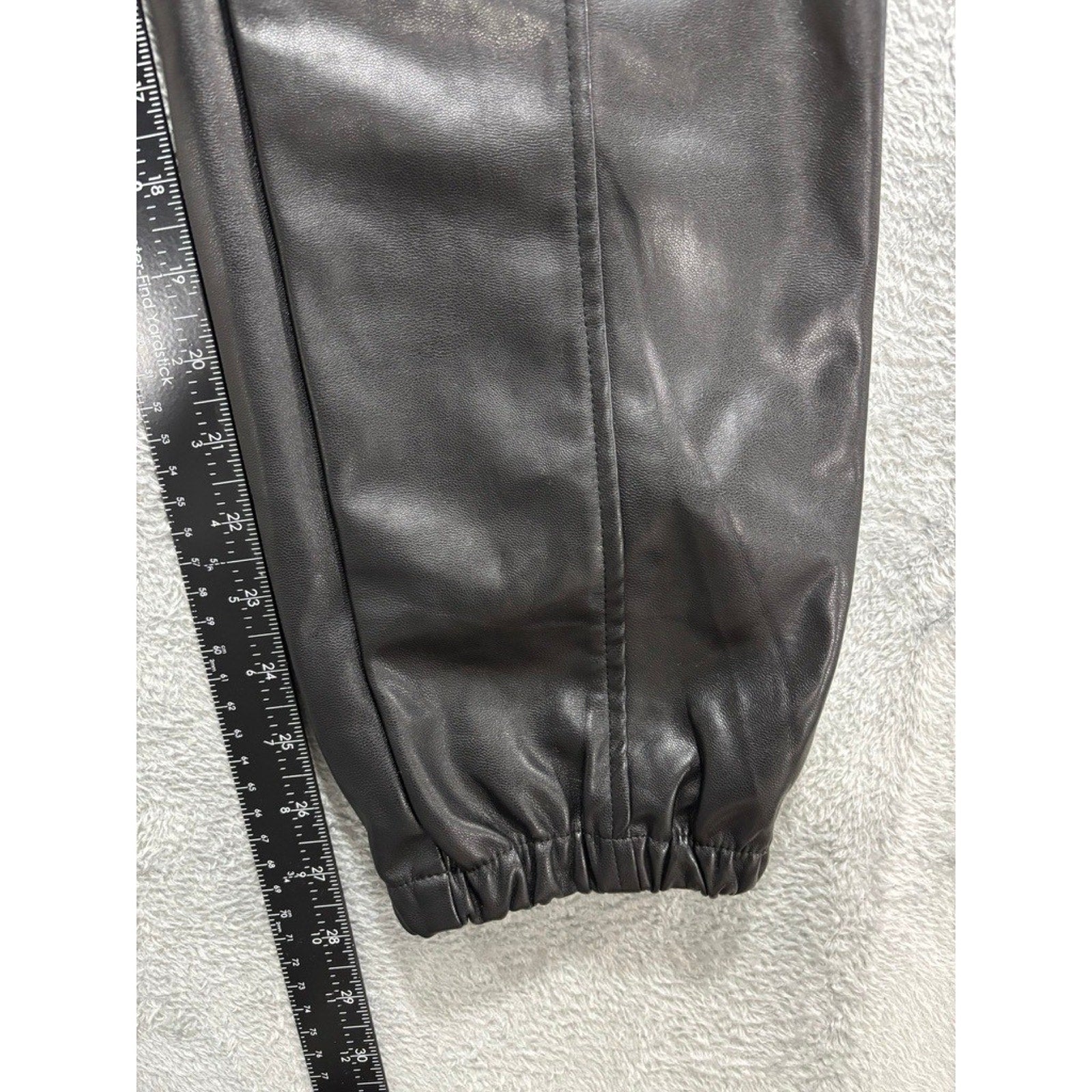 Shinestar Faux Leather Cargo Pants Womens Small Black Jogger High Rise